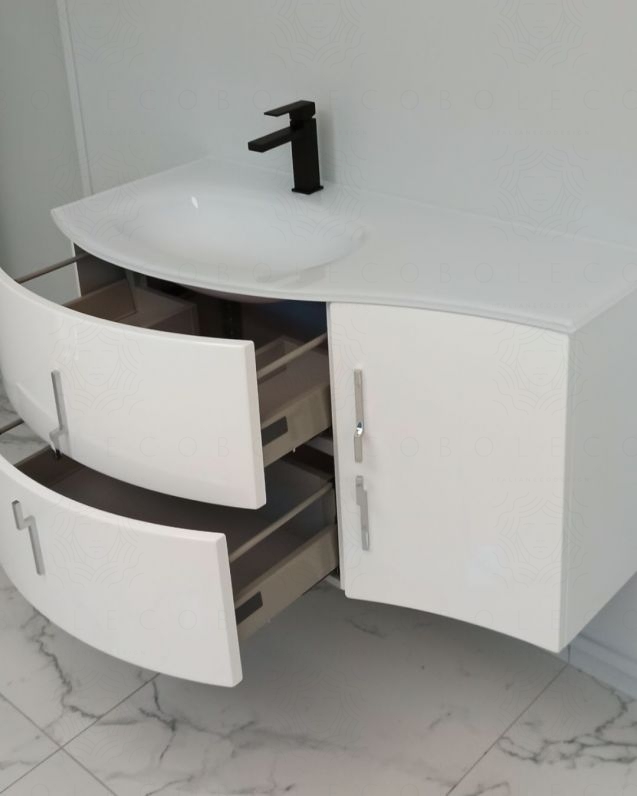 Mobile bagno sospeso Jane, curvo, cm.104 Mobile bagno sospeso Jane, curvo, cm.104