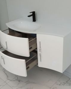 Mobile bagno sospeso Jane, curvo, cm.104