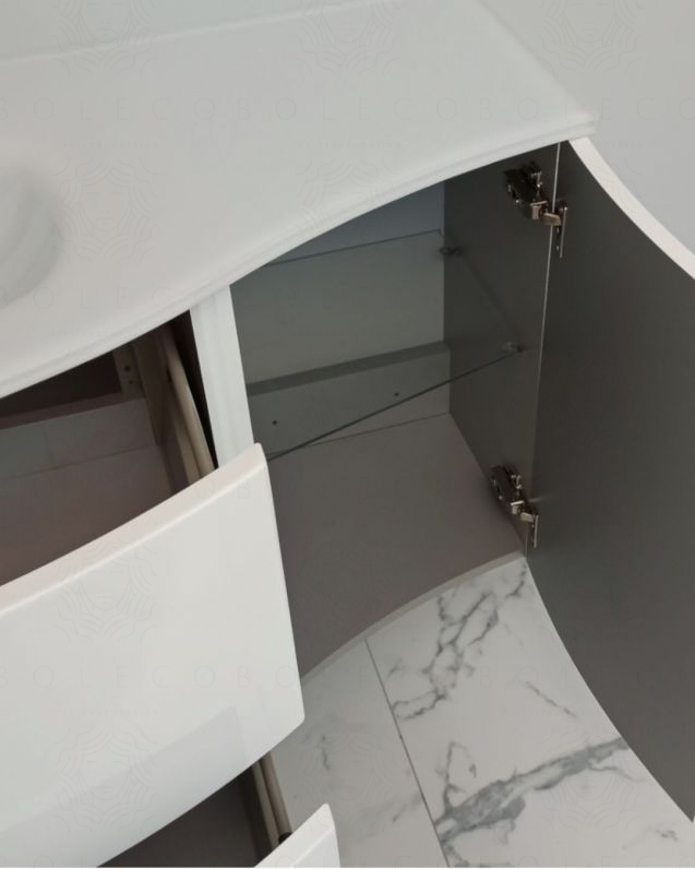 Mobile bagno sospeso Jane, curvo, cm.104 Mobile bagno sospeso Jane, curvo, cm.104