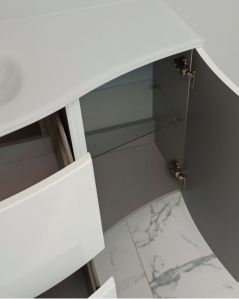 Mobile bagno sospeso Jane, curvo, cm.104