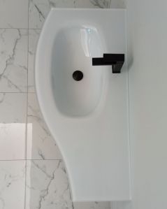 Mobile bagno sospeso Jane, curvo, cm.104