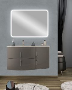 Mobile bagno sospeso Jane curvo cm 105 antracite lucido
