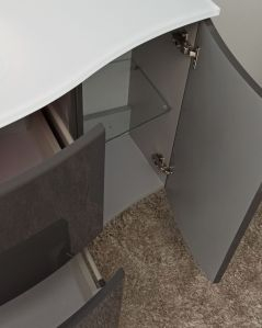 Mobile bagno sospeso Jane curvo cm 105 antracite lucido