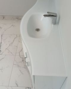 Mobile bagno sospeso Jane, curvo, cm.138