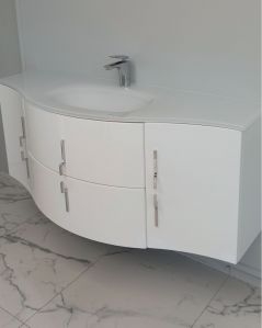 Mobile bagno sospeso Jane, curvo, cm.138