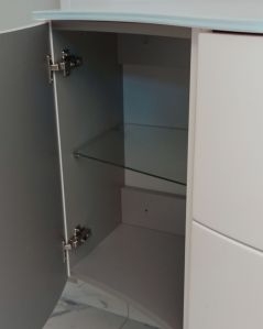 Mobile bagno sospeso Jane, curvo, cm.138