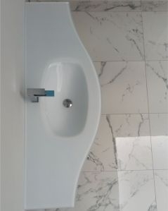 Mobile bagno sospeso Jane, curvo, cm.138