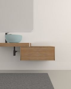 Cassettiera sospesa 75 cm push-pull -  rovere naturale