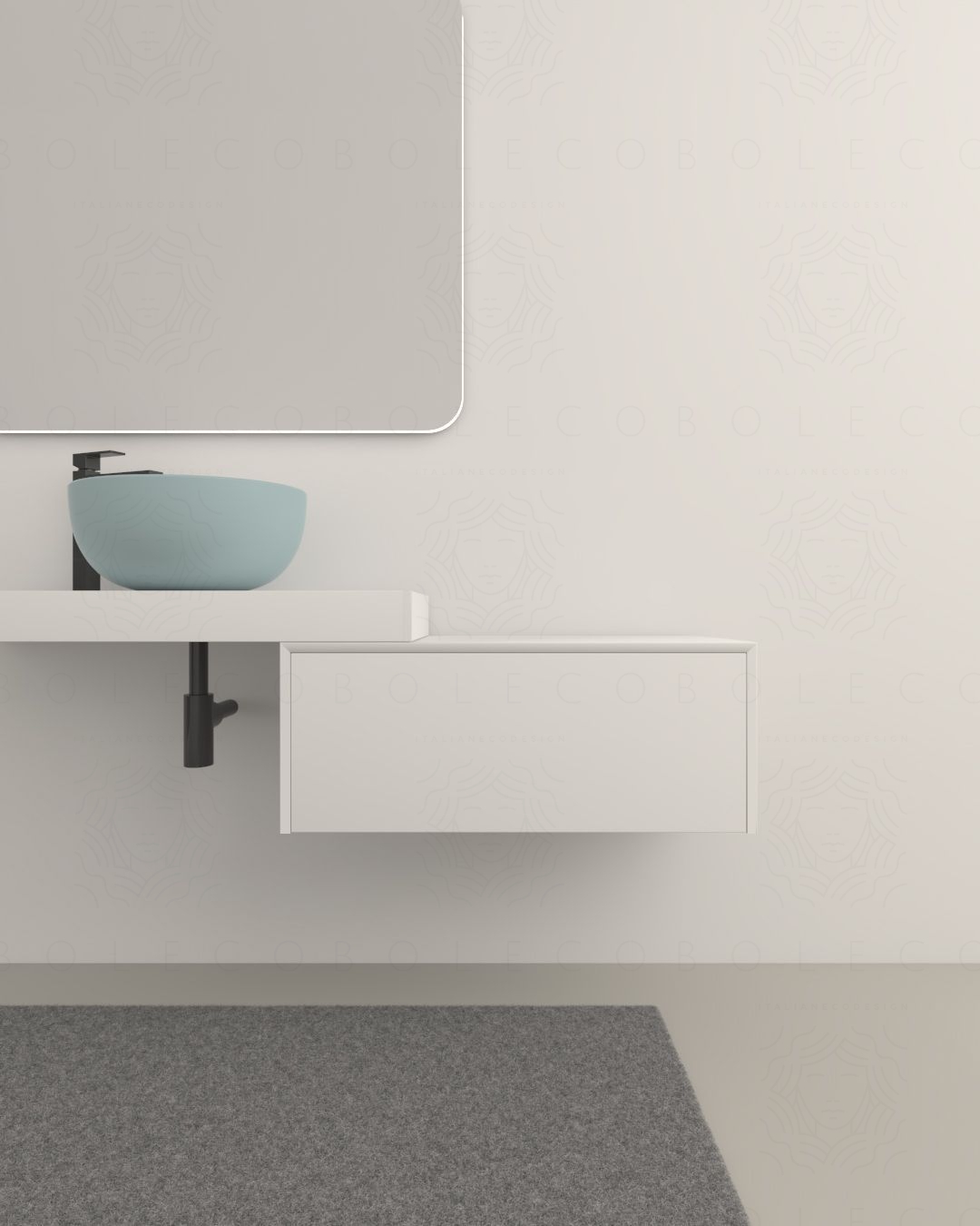 Cassettiera sospesa 75 cm push-pull - bianco opaco Cassettiera sospesa 75 cm push-pull - bianco opaco