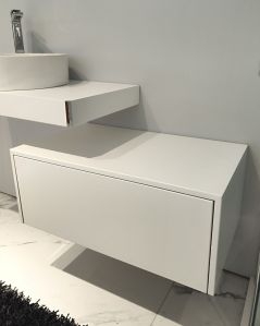 Cassettiera sospesa 75 cm push-pull - bianco opaco