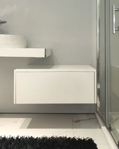 Cassettiera sospesa 75 cm push-pull - bianco opaco