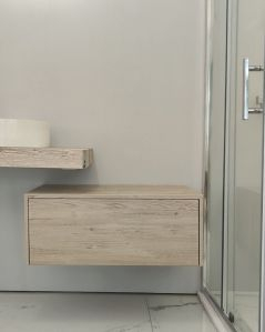 Cassettiera sospesa 75 cm push-pull rovere grigio