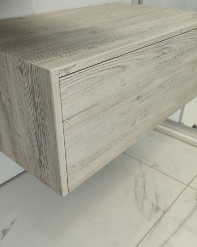 Cassettiera sospesa 75 cm push-pull rovere grigio Cassettiera sospesa 75 cm push-pull rovere grigio