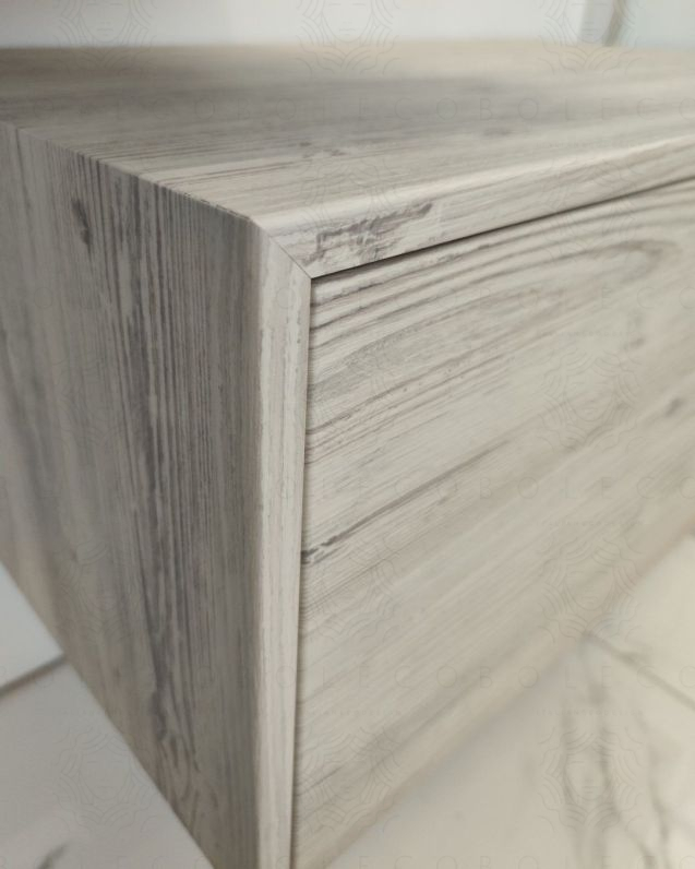 Cassettiera sospesa 75 cm push-pull rovere grigio Cassettiera sospesa 75 cm push-pull rovere grigio