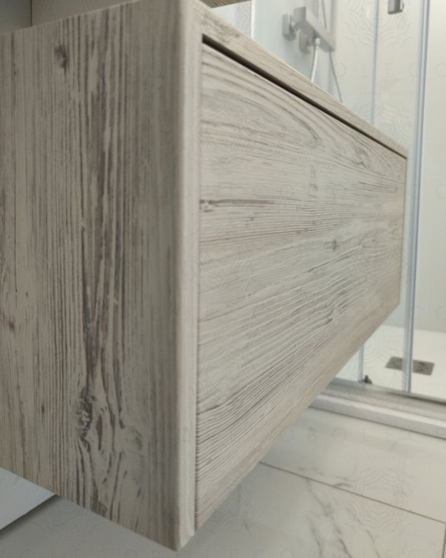 Cassettiera sospesa 75 cm push-pull rovere grigio Cassettiera sospesa 75 cm push-pull rovere grigio