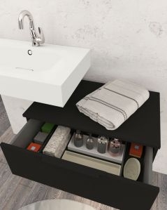 Cassettiera sospesa 70 cm nero opaco Elite - 1 cassetto