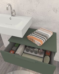 Cassettiera sospesa 70 cm verde opaco Elite - 1 cassetto