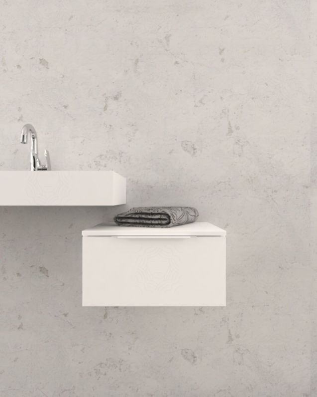Cassettiera sospesa 50 cm bianco opaco - 1 cassetto