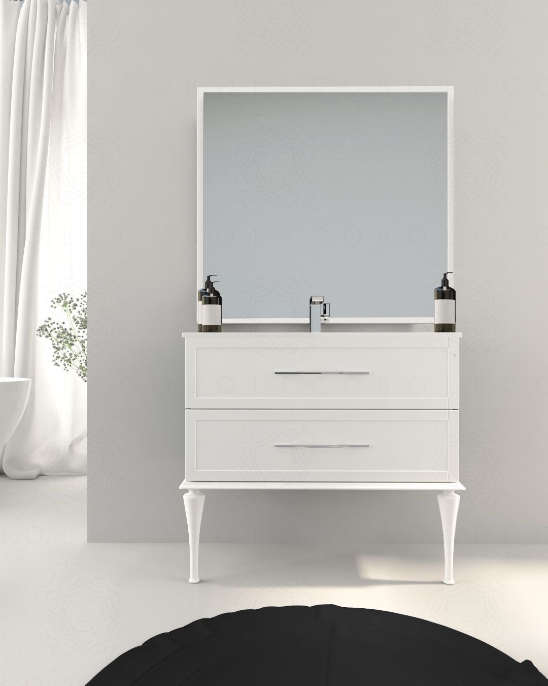 Mobile bagno sospeso Alba con lavabo in ceramica, cm.100 Mobile bagno sospeso Alba con lavabo in ceramica, cm.100