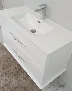 Mobile bagno sospeso Alba con lavabo in ceramica, cm.100