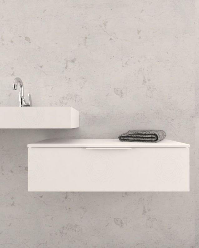 Cassettiera sospesa 90 cm bianco opaco Elite - 1 cassetto Cassettiera sospesa 90 cm bianco opaco Elite - 1 cassetto