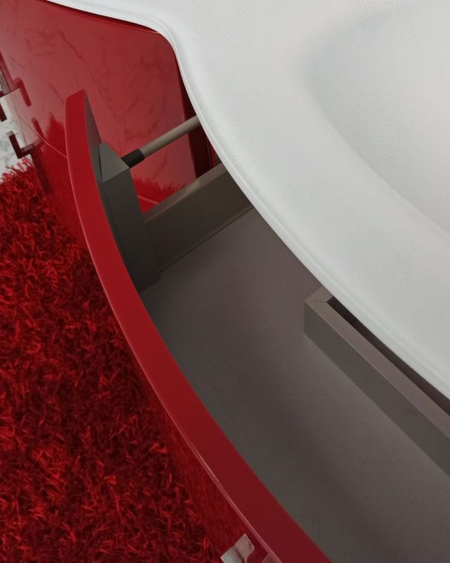 Mobile bagno sospeso Jane rosso corallo cm 140 con doppio Mobile bagno sospeso Jane rosso corallo cm 140 con doppio