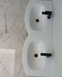 Mobile bagno sospeso Jane rosso corallo cm 140 con doppio