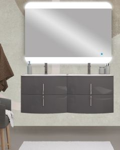 Mobile bagno sospeso Jane antracite lucido cm 140 con doppio