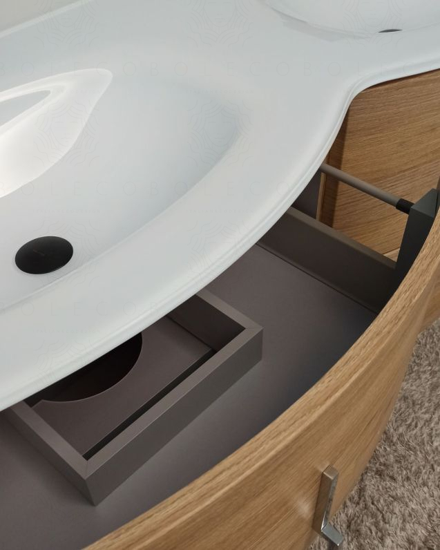 Mobile bagno sospeso Jane rovere naturale cm 140 con doppio Mobile bagno sospeso Jane rovere naturale cm 140 con doppio