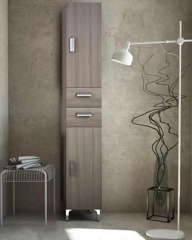 Colonna bagno Elisa con piedi, 30 x 190 cm larice chiaro