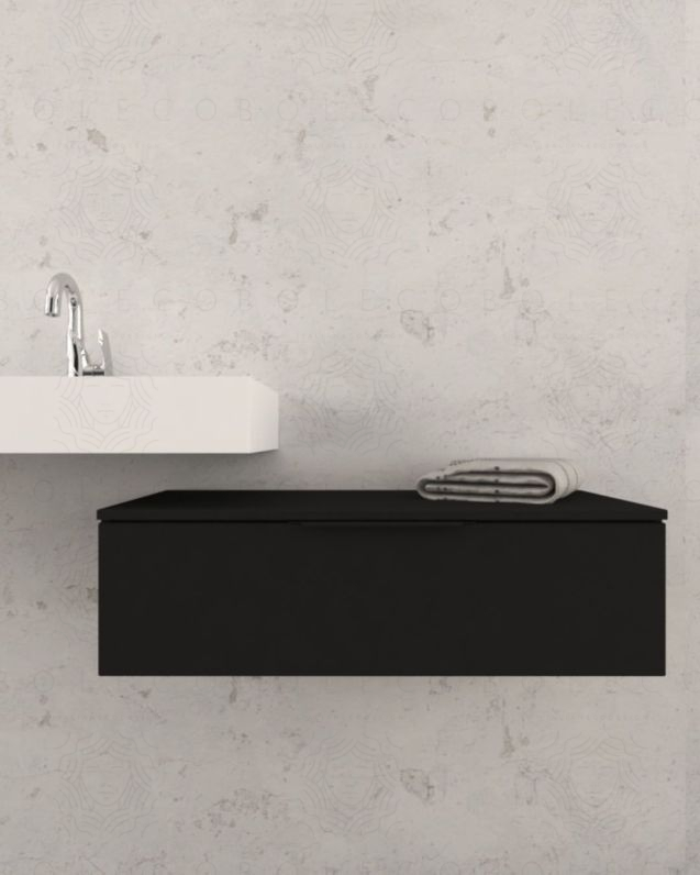 Cassettiera sospesa 90 cm nero opaco Elite - 1 cassetto Cassettiera sospesa 90 cm nero opaco Elite - 1 cassetto
