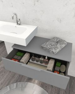 Cassettiera sospesa 90 cm grigio medio Elite - 1 cassetto
