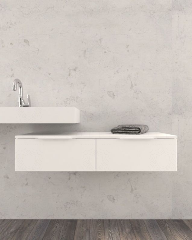 Mobile bagno sospeso Capri cm 80 con lavabo in ceramica