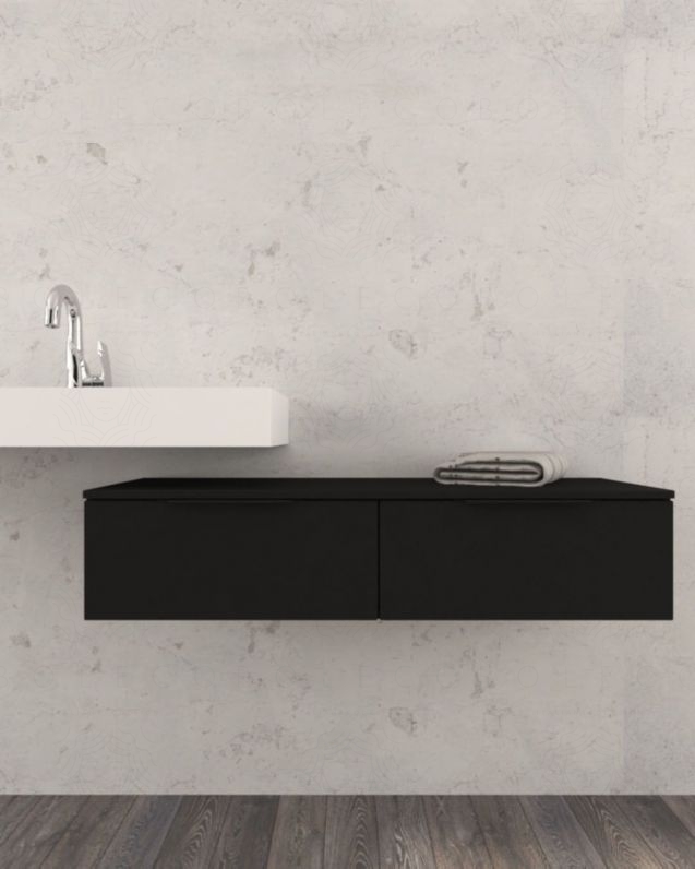 Cassettiera sospesa 120 cm nero opaco Elite