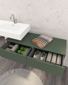 Cassettiera sospesa 120 cm verde opaco Elite