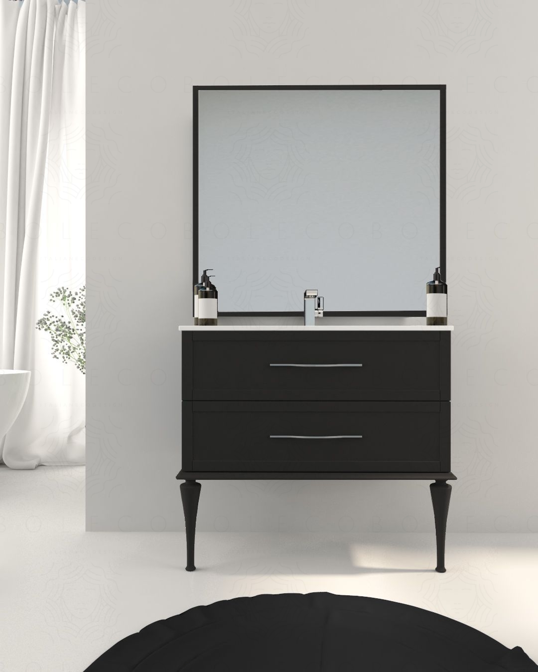 Mobile bagno sospeso Alba con lavabo in ceramica, cm.100 Mobile bagno sospeso Alba con lavabo in ceramica, cm.100
