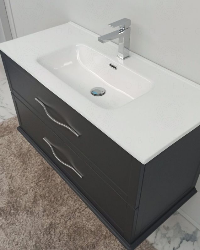 Mobile bagno sospeso Alba con lavabo in ceramica, cm.100 Mobile bagno sospeso Alba con lavabo in ceramica, cm.100