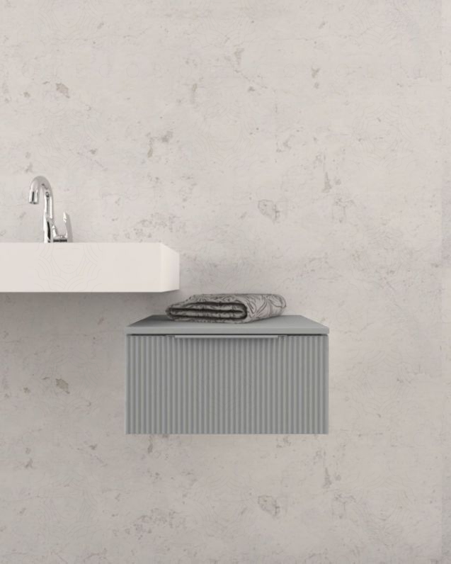 Cassettiera sospesa 50 cm grigio medio Elite - 1 cassetto plissé Cassettiera sospesa 50 cm grigio medio Elite - 1 cassetto plissé