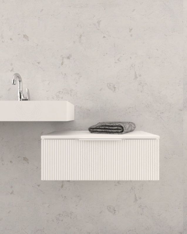 Cassettiera sospesa 70 cm  bianco opaco Elite - 1 cassetto plisse