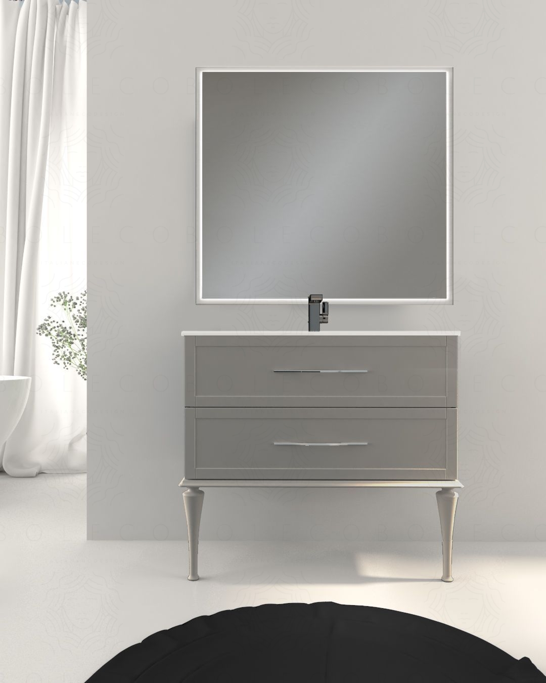 Mobile bagno sospeso Alba con lavabo in ceramica, cm.100 Mobile bagno sospeso Alba con lavabo in ceramica, cm.100