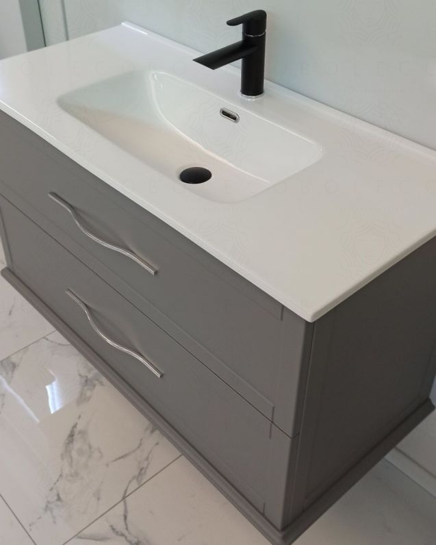 Mobile bagno sospeso Alba con lavabo in ceramica, cm.100 Mobile bagno sospeso Alba con lavabo in ceramica, cm.100