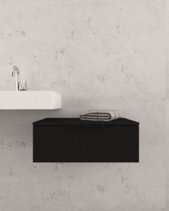 Cassettiera sospesa 70 cm nero opaco Elite - 1 cassetto plisse