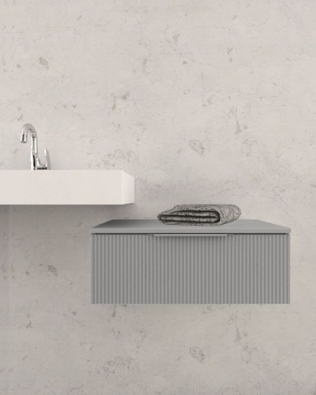 Cassettiera sospesa 70 cm grigio medio Elite - 1 cassetto plisse