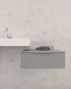 Cassettiera sospesa 70 cm grigio medio Elite - 1 cassetto plisse