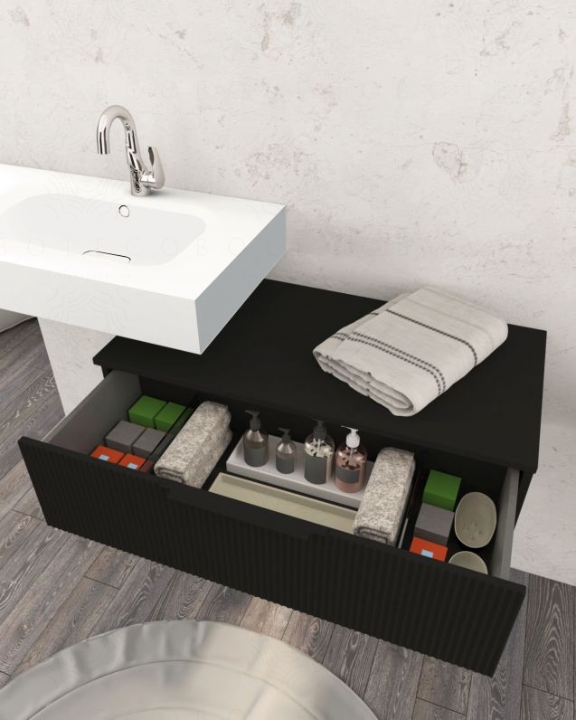 Mobile bagno sospeso Elite cm 90 nero opaco Mobile bagno sospeso Elite cm 90 nero opaco