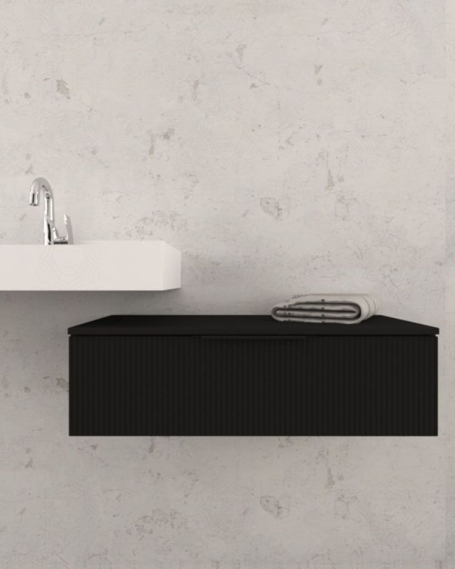 Mobile bagno sospeso Elite cm 90 nero opaco