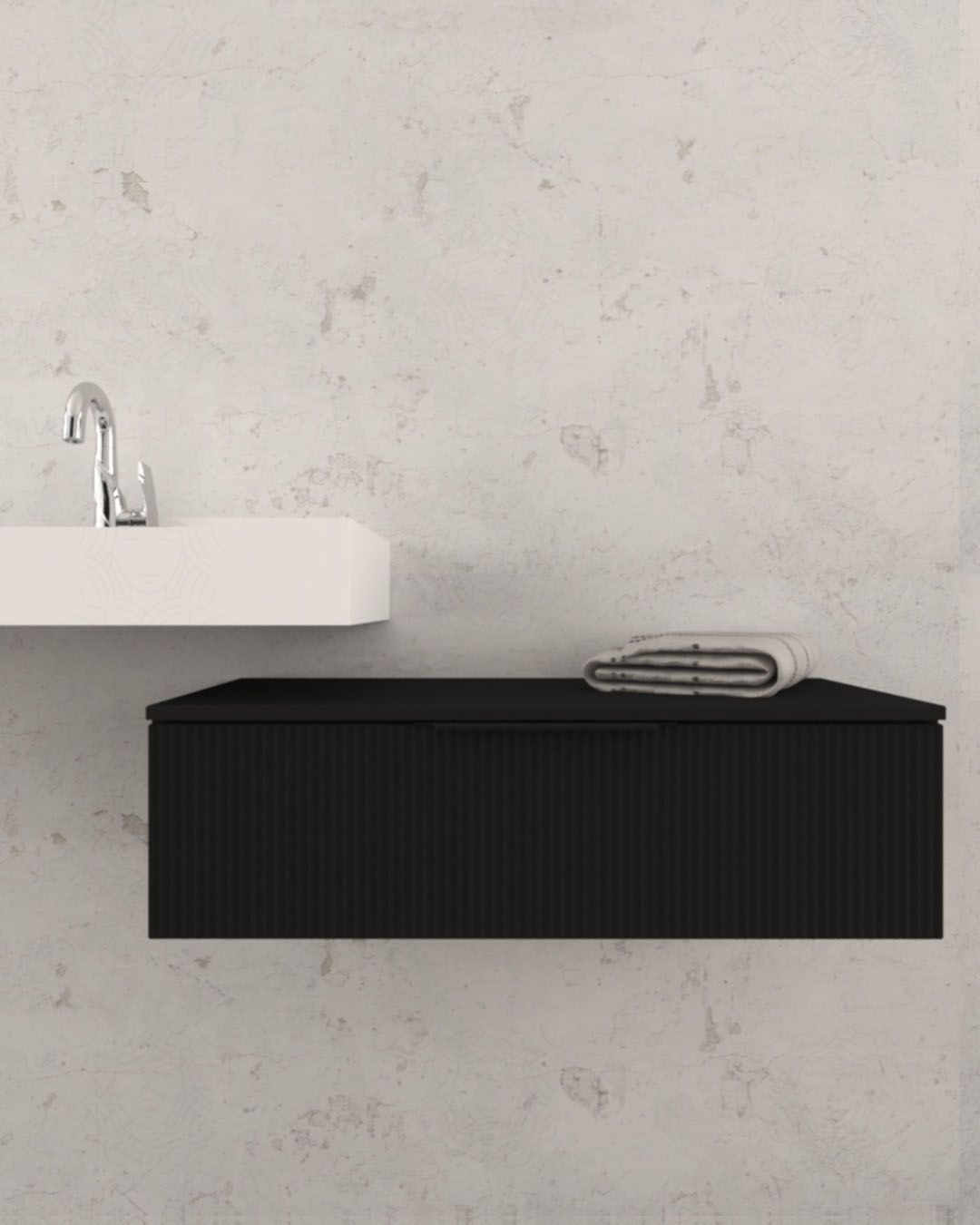 Mobile bagno sospeso Elite cm 90 nero opaco Mobile bagno sospeso Elite cm 90 nero opaco