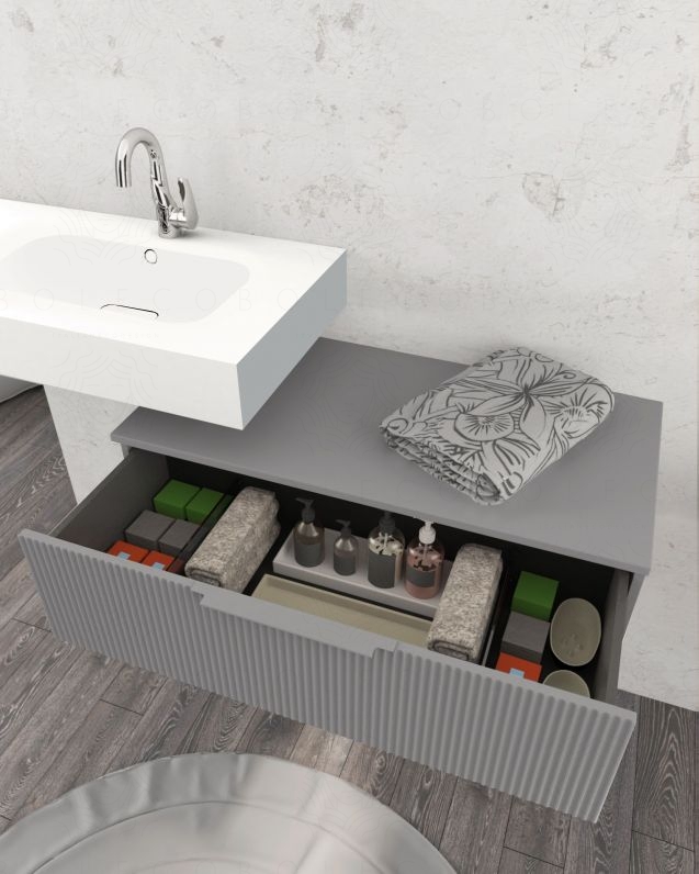 Mobile bagno sospeso Elite cm 90 grigio medio