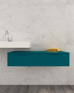 Cassettiera sospesa 120 cm blu avio Elite - 2 cassetti plisse
