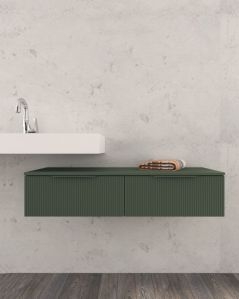 Cassettiera sospesa 120 cm verde opaco Elite - 2 cassetti plisse
